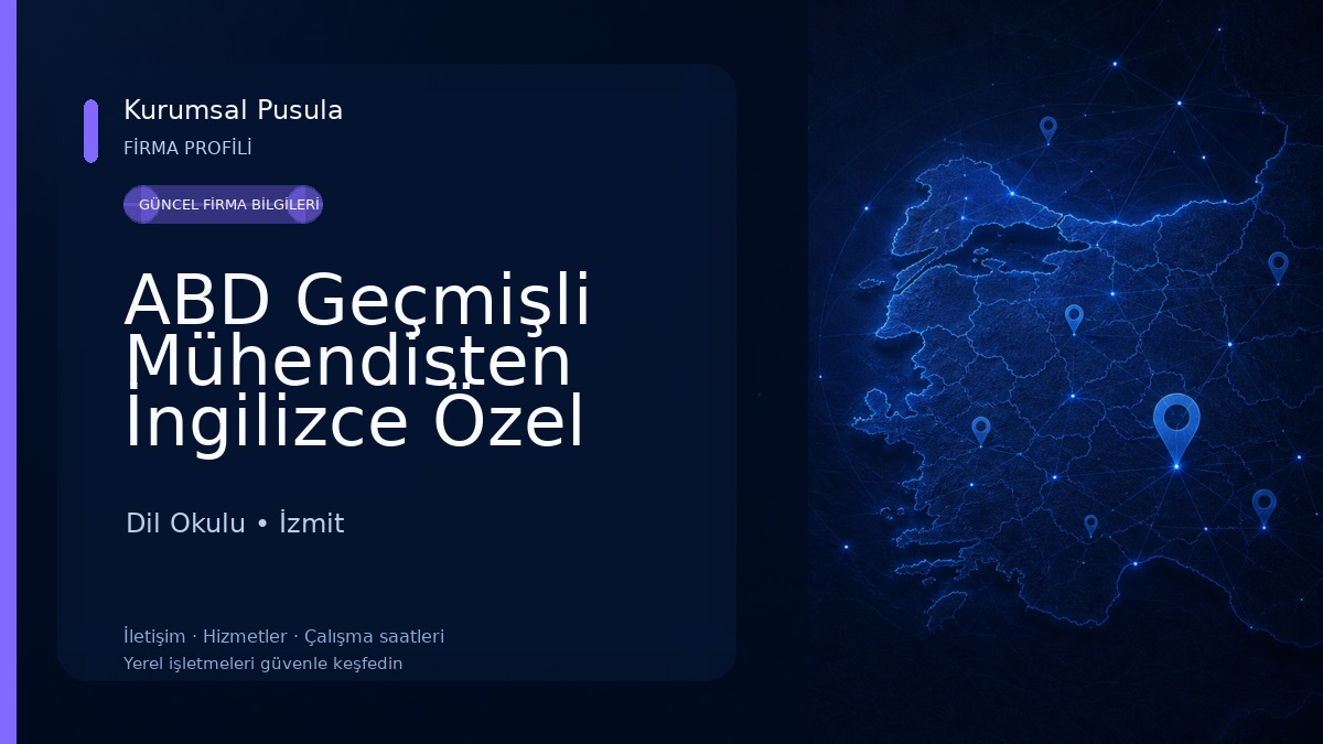 ABD Geçmişli Mühendisten İngilizce Özel Ders 