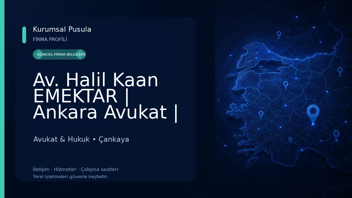 Av. Halil Kaan EMEKTAR | Ankara Avukat | Ankara İş Hukuku Avukatı | Ankara Kira Avukatı | Ankara Araç Değer Kaybı Avukatı Avukat & Hukuk