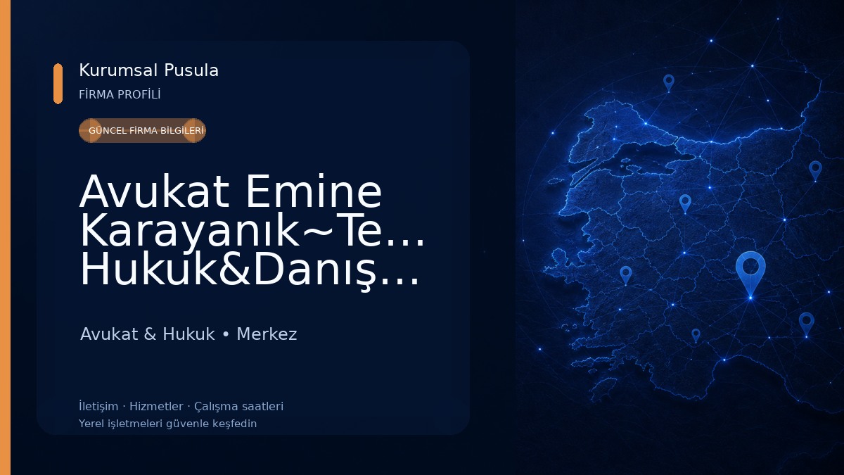 Avukat Emine Karayanık~Temsil Hukuk&Danışmanlık Avukat & Hukuk