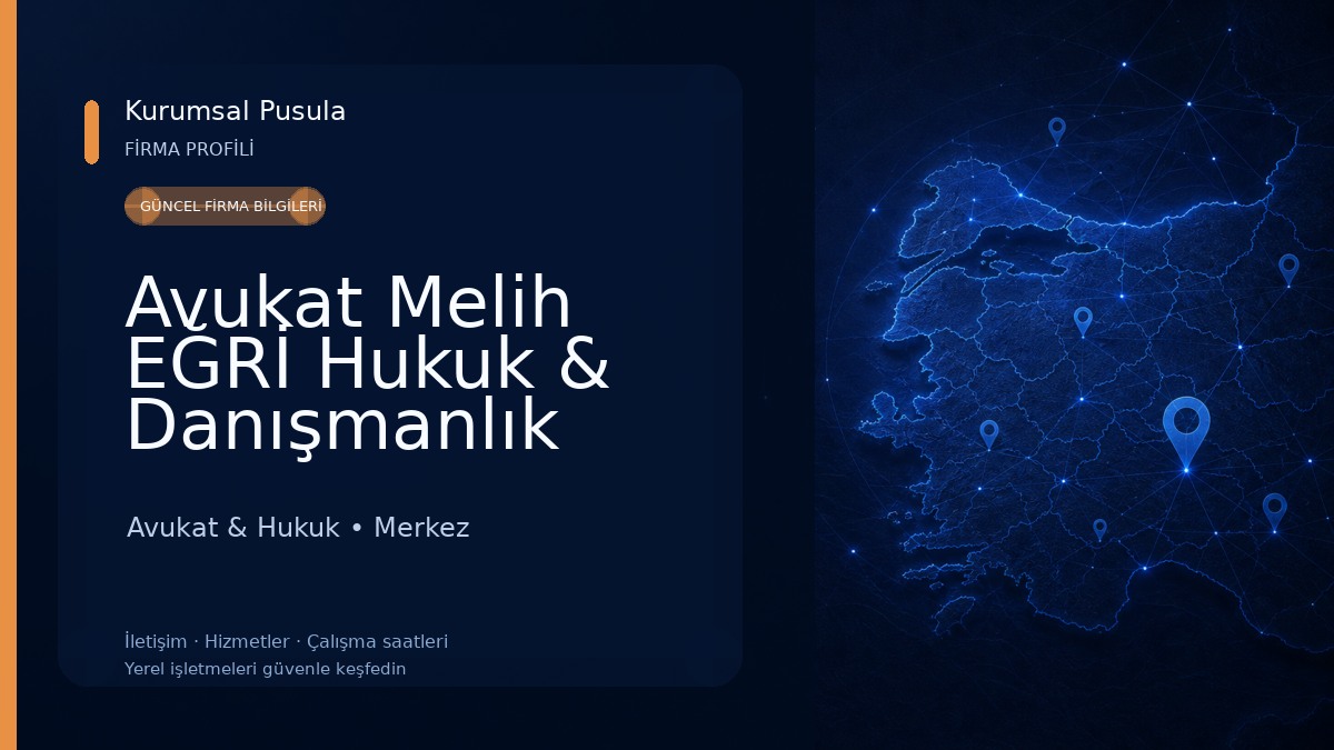 Avukat Melih EĞRİ Hukuk & Danışmanlık (Amasya Avukatlık Bürosu) Avukat & Hukuk