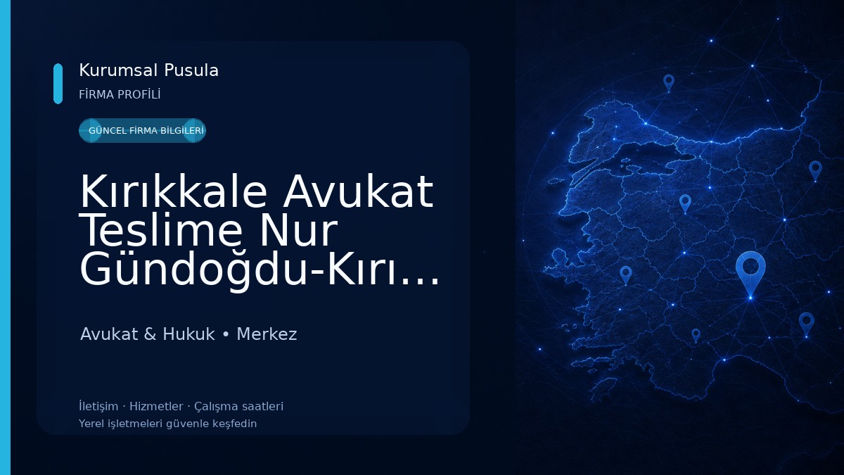 Kırıkkale Avukat Teslime Nur Gündoğdu-Kırıkkale Boşanma Avukatı,Ceza Avukatı,Miras Avukatı,Sigorta Avukatı,Tazminat Avukatı, Avukat & Hukuk