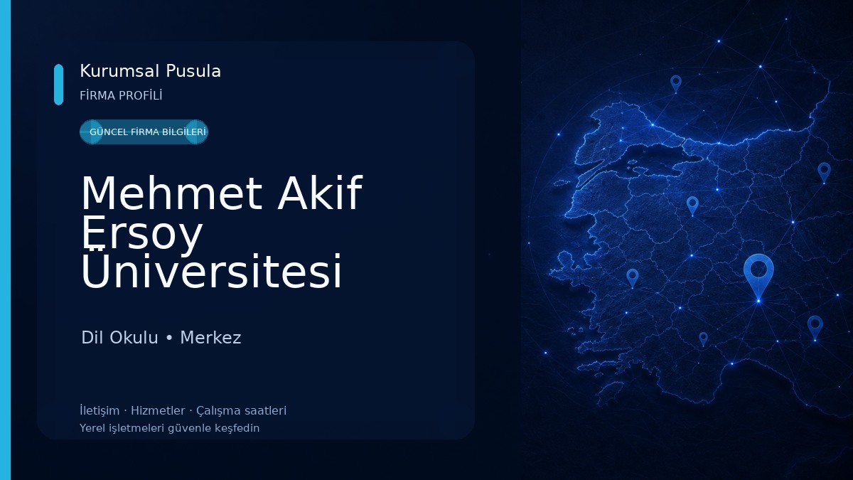 Mehmet Akif Ersoy Üniversitesi Yabancı Diller Yüksekokulu Dil Okulu